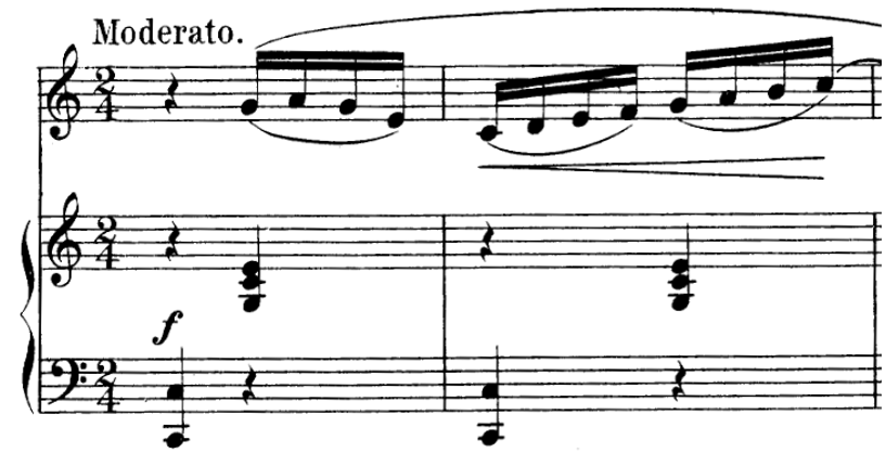 Score for voice and piano, seven measures, key of F major, three four time.