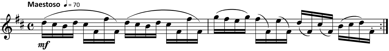 score for first two measures of Number 94, 416 Studies by Fritz Kröpsch audio below