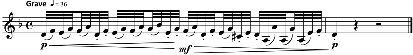 Score for measures one and two of Vol. 1. Number 78, 416 Studies by Fritz Kröpsch audio below