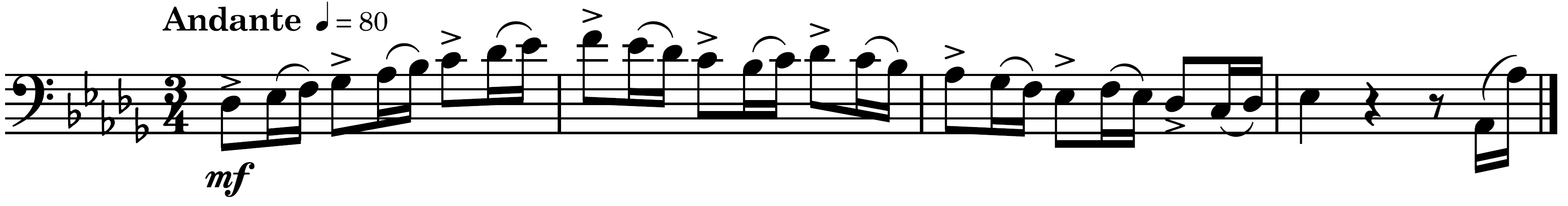 score example from Vol. 1, Bassoon Studies, Op.8 by by Julius Weissenborn audio below