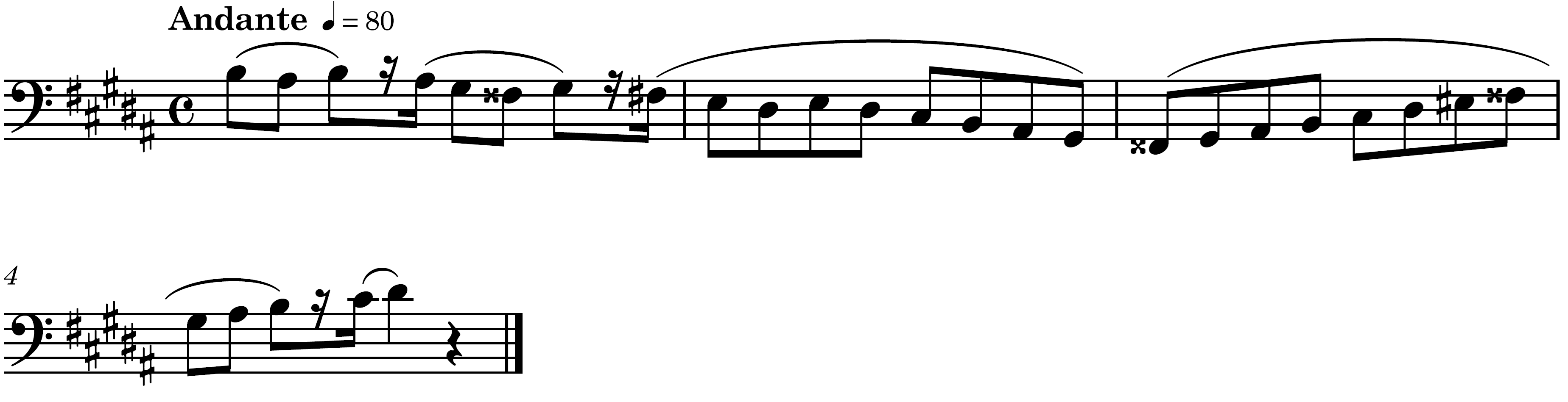 score example from Vol. 1, Bassoon Studies, Op.8 by by Julius Weissenborn audio below