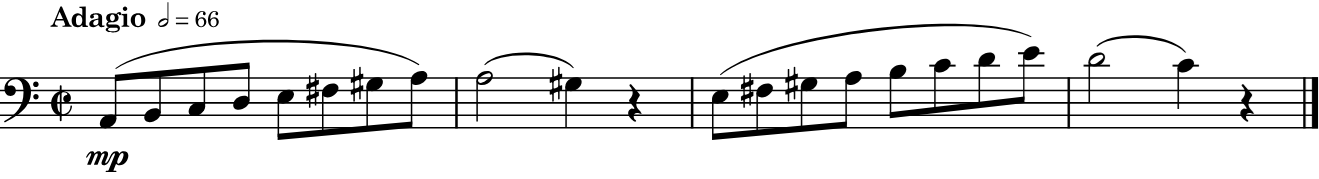 first four measures of Vol. 1, Bassoon Studies, Op.8 by by Julius Weissenborn audio below