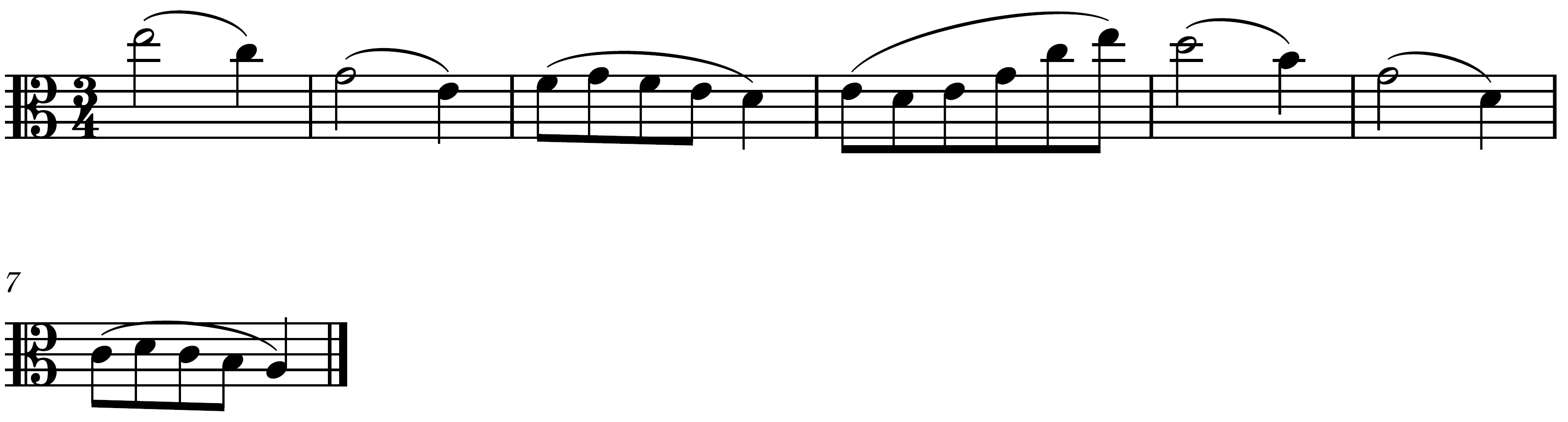 score example : No. 4, Book 1, Progressive Studies for the Viola, Op.40 by Emil Kreuz audio below