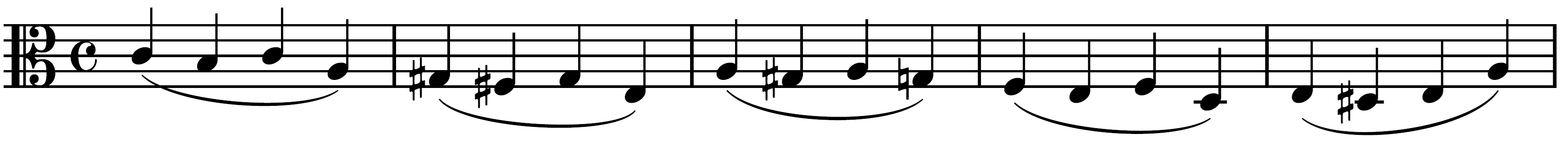 score example from No. 5, Book 1, Progressive Studies for the Viola, Op.40 by Emil Kreuz audio below
