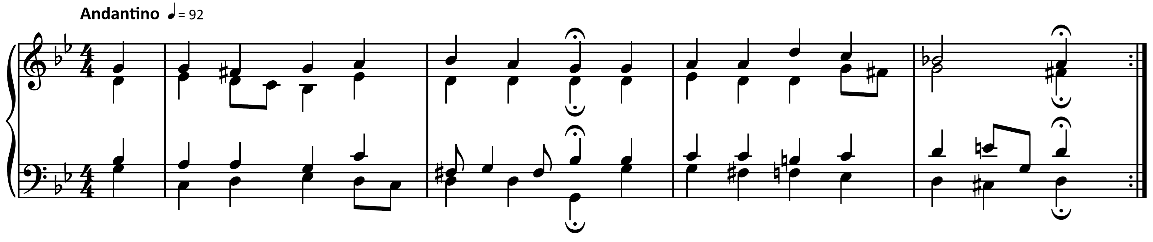 score example from "Herr Jesu Christ, du hochstes Gut" from 371 Harmonized Chorales and 69 Chorale Melodies by Johann Sebastian Bach audio below