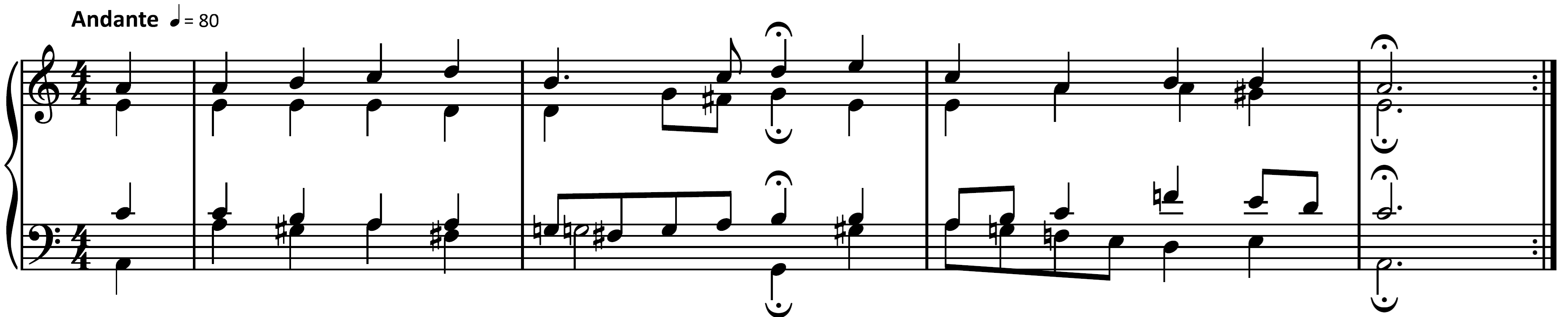 score example from "Helft mir Gott's Gute preisen" from 371 Harmonized Chorales and 69 Chorale Melodies by Johann Sebastian Bach audio below