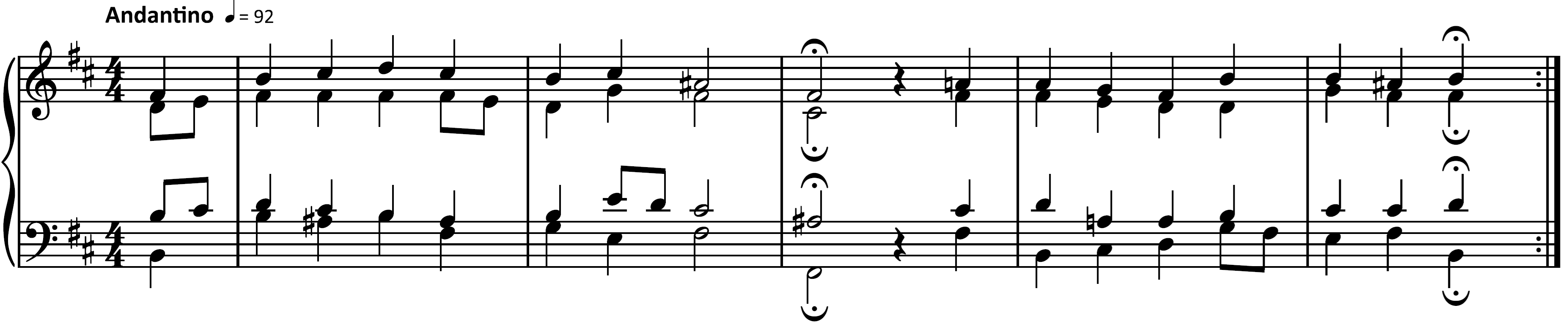 score example from "Wer nur den lieben Gott labt walten" from 371 Harmonized Chorales and 69 Chorale Melodies by Johann Sebastian Bach audio below