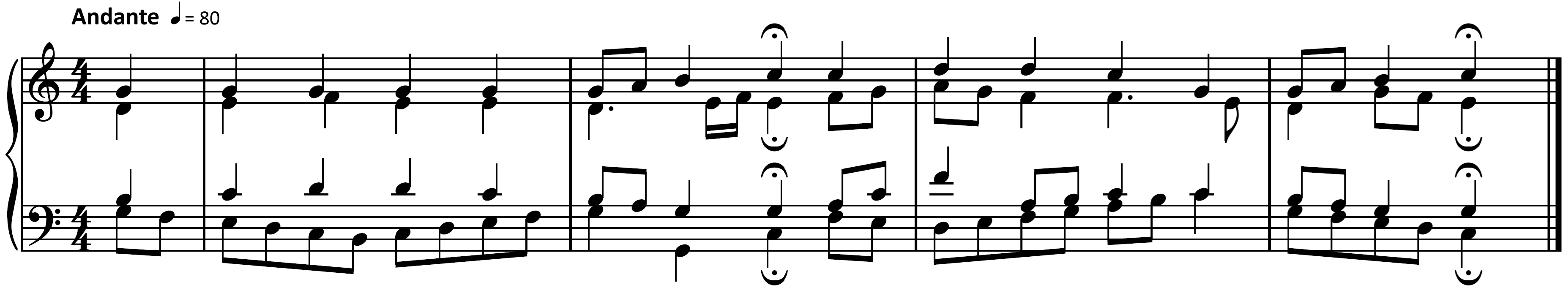 score example from "Dies sind die heil'gen zehn Gebot" from 371 Harmonized Chorales and 69 Chorale Melodies by Johann Sebastian Bach audio below