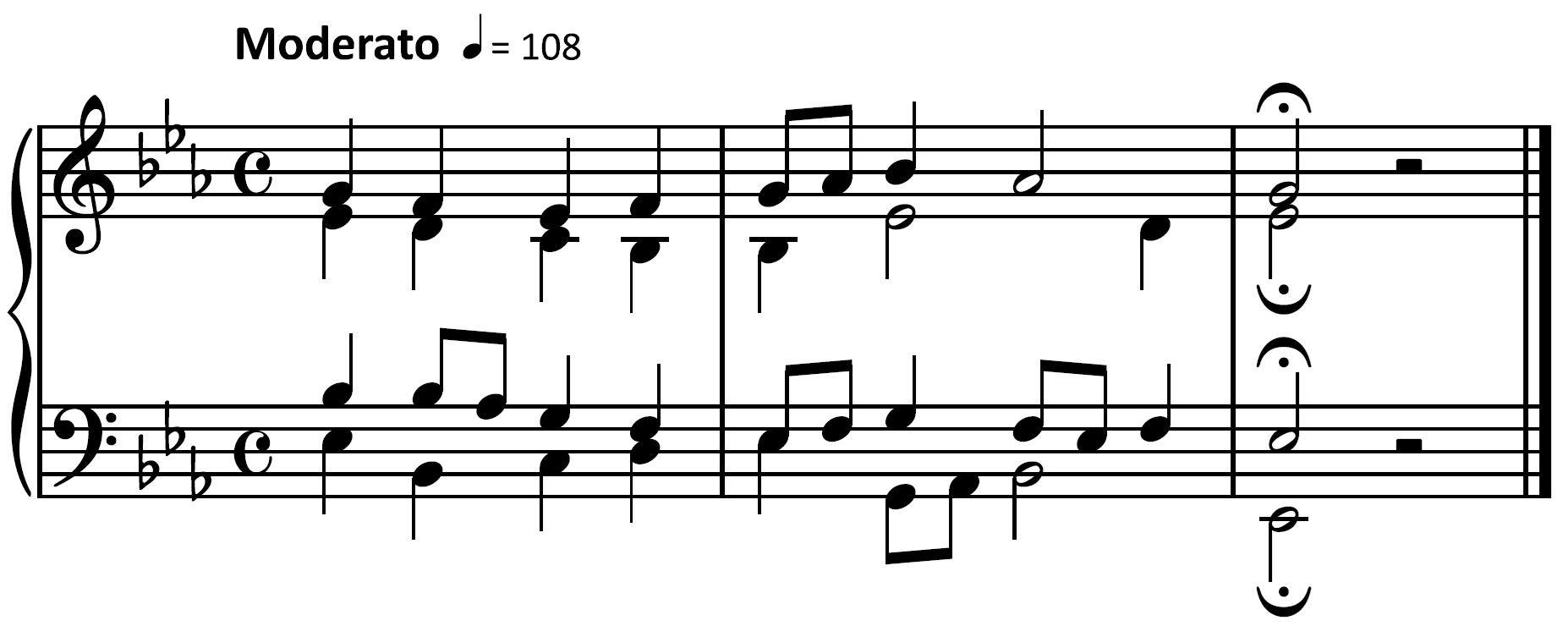 score example from "Schmucke dich, o liebe Seele" from 371 Harmonized Chorales and 69 Chorale Melodies by Johann Sebastian Bach audio below