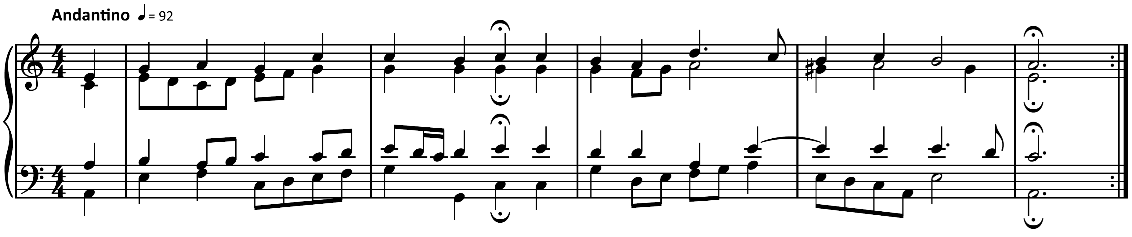 score example from "Nun danket alle Gott" from 371 Harmonized Chorales and 69 Chorale Melodies by Johann Sebastian Bach audio below